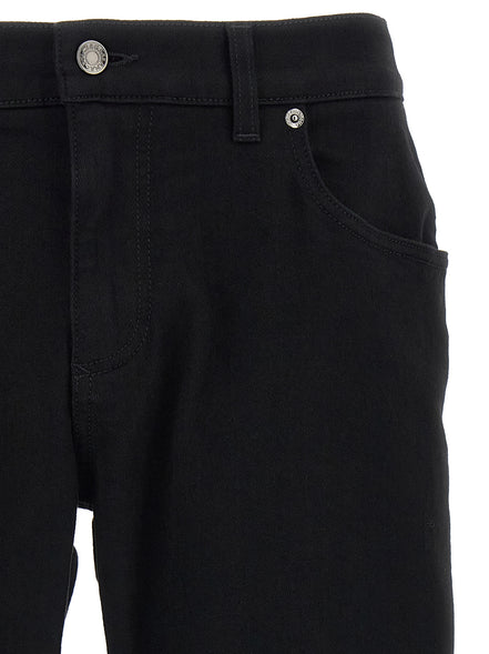 Black Cotton Slim Fit Jeans