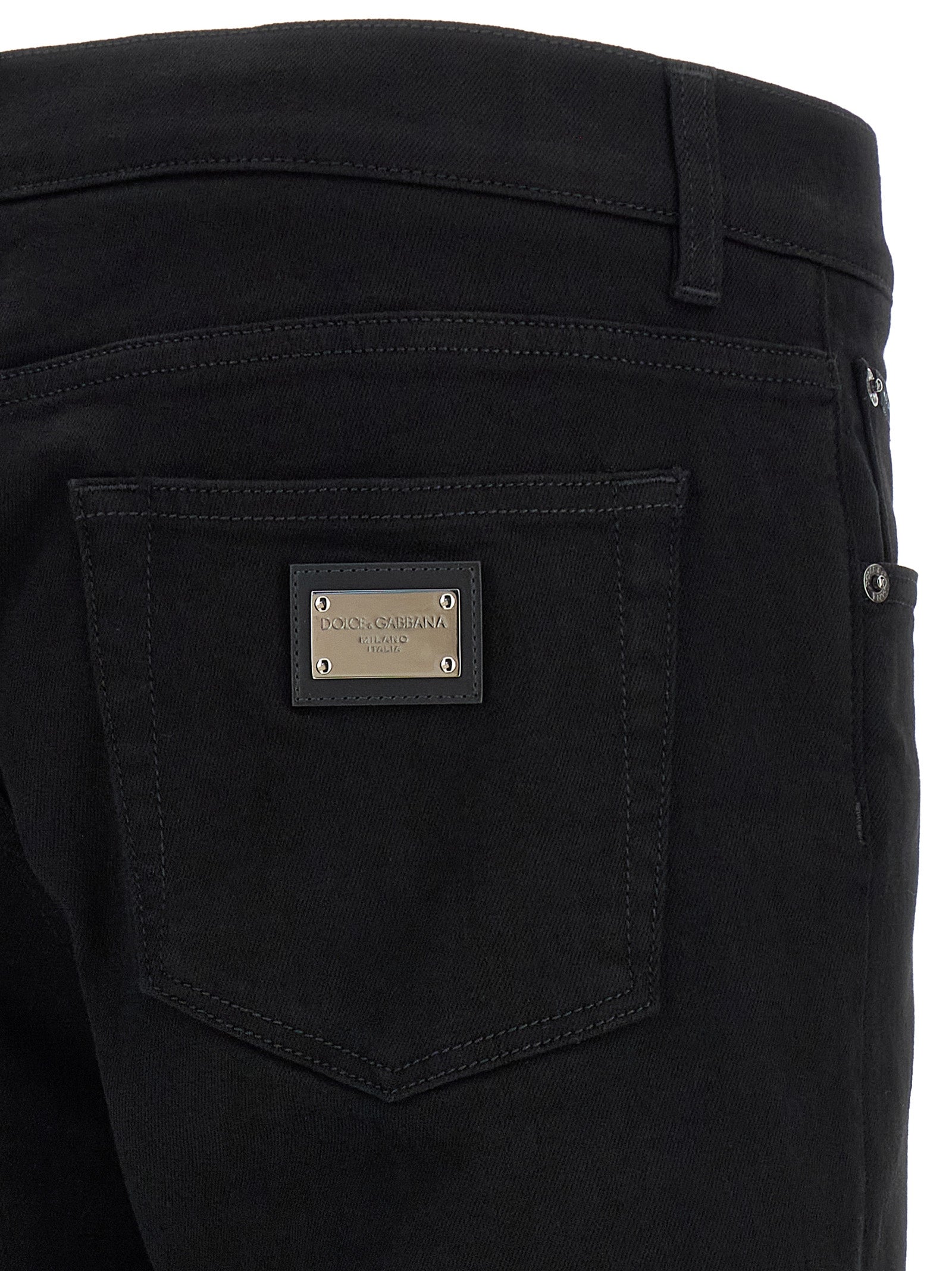 Black Cotton Slim Fit Jeans