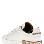 Gold Calfskin Low Top Sneakers
