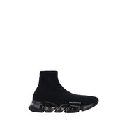 Black Polyester Athletic Sneakers