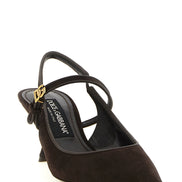 Brown Goatskin Mid Heel Pumps