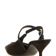 Brown Goatskin Mid Heel Pumps
