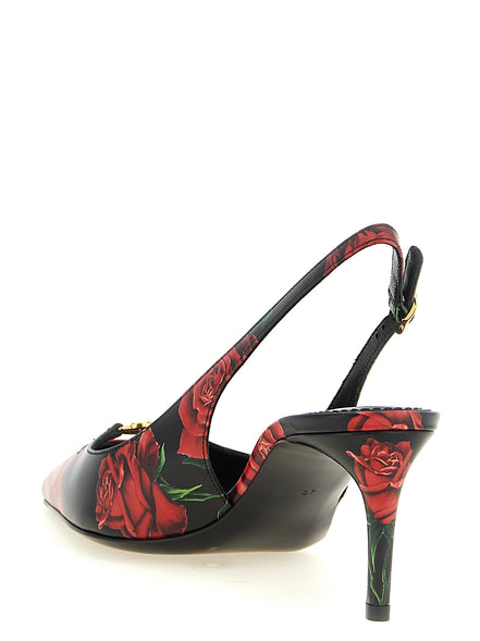 Multicolor Calfskin Mid Heel Pumps