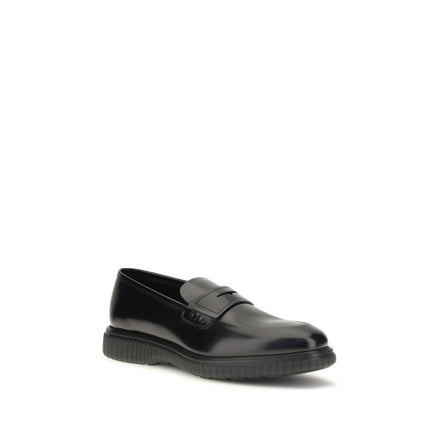 Black Calf Leather Bos Taurus Slip-On Loafers
