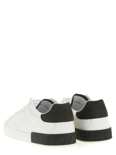 White Calfskin Low Top Sneakers