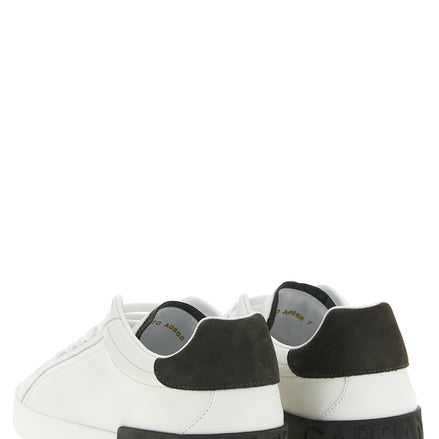 White Calfskin Low Top Sneakers