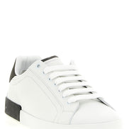 White Calfskin Low Top Sneakers