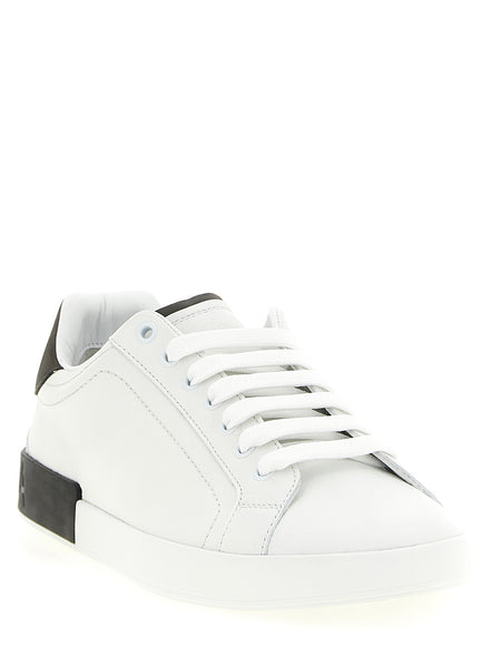 White Calfskin Low Top Sneakers