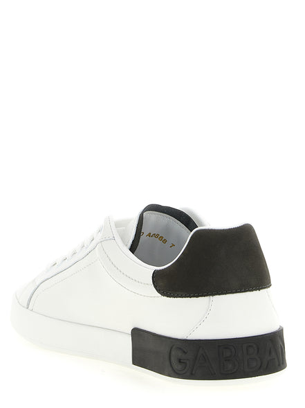 White Calfskin Low Top Sneakers