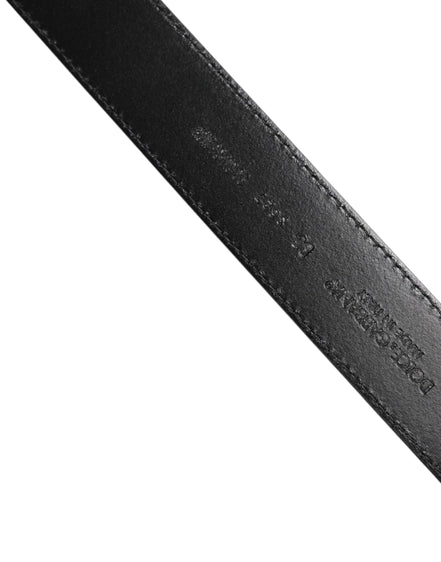 Black Calf Leather Classic Silver Buckle Belt