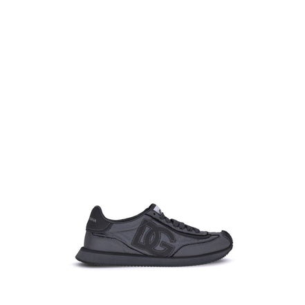 Black Fabric Athletic Sneakers