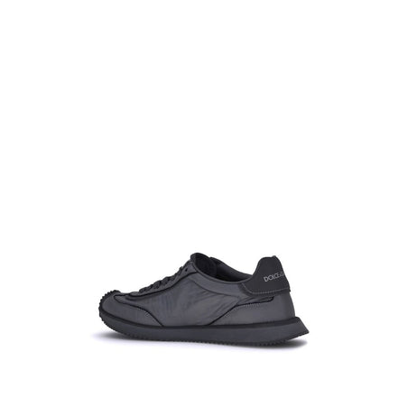 Black Fabric Athletic Sneakers