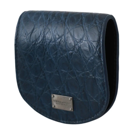 Blue Holder Pocket Wallet Blue Exotic Skin Condom Case