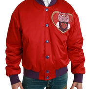 Red YEAR OF THE PIG Bomber Jacket