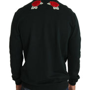 Green Crystal Heart Roses Gun Sweater