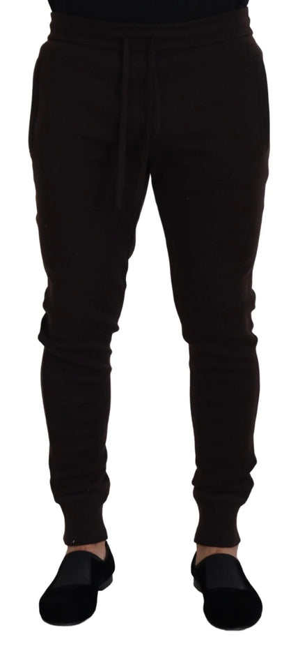 Brown Cashmere Trousers Bottoms Drawstring Pants