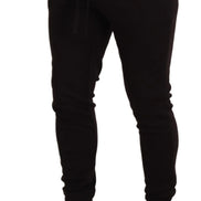 Brown Cashmere Trousers Bottoms Drawstring Pants