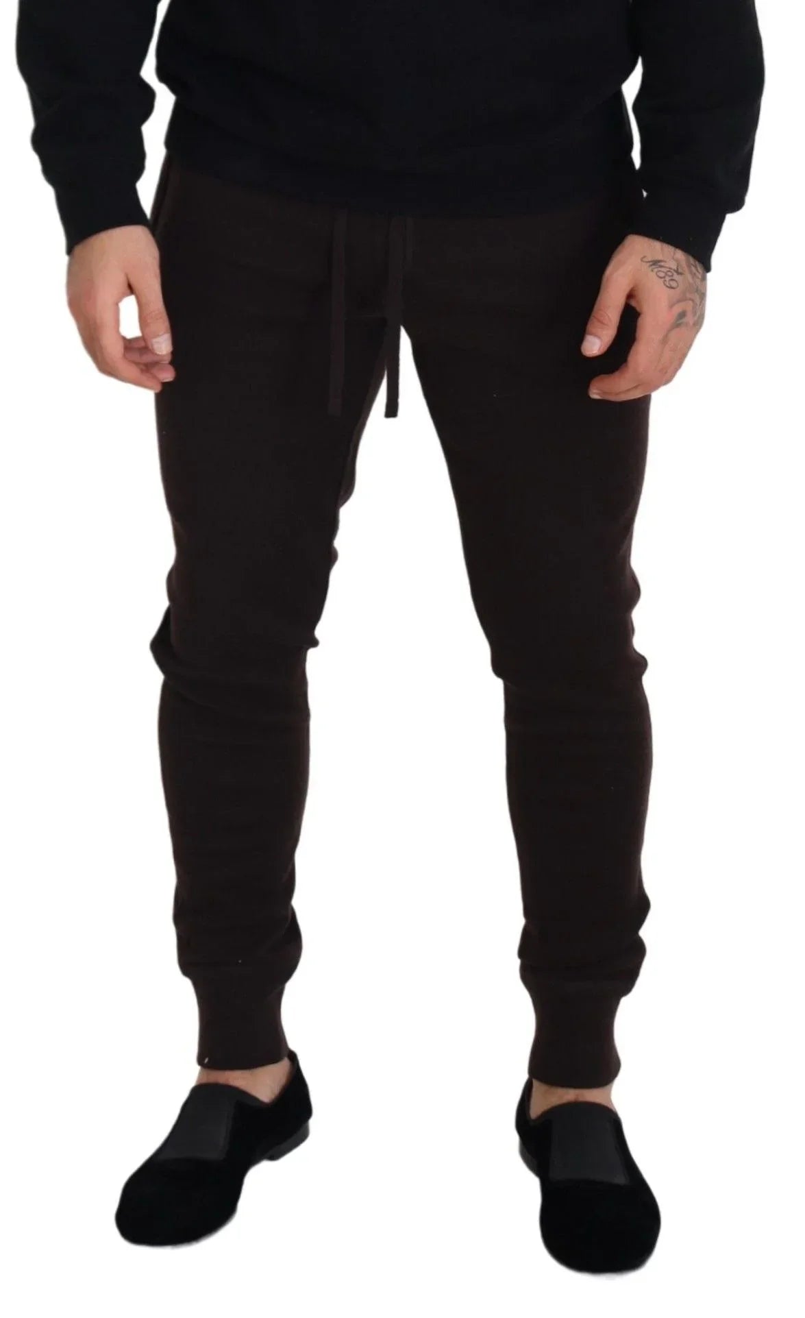 Brown Cashmere Trousers Bottoms Drawstring Pants