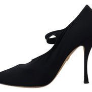 Black Socks Stretch Crystal Pumps Shoes