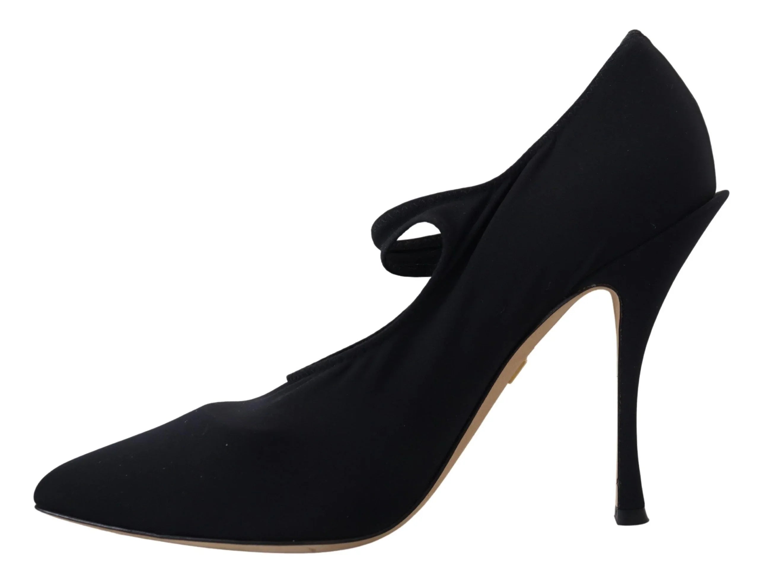 Black Socks Stretch Crystal Pumps Shoes
