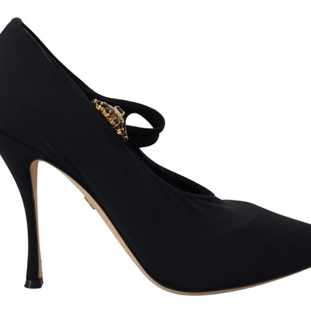 Black Socks Stretch Crystal Pumps Shoes