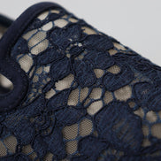 Blue Floral Lace Slip Ons Loafers Flats Shoes