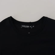 Black T-shirt Blouse Tassle Cotton Blouse