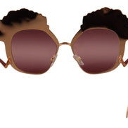 Pink Gold Rose Sequin Embroidery DG2202 Sunglasses