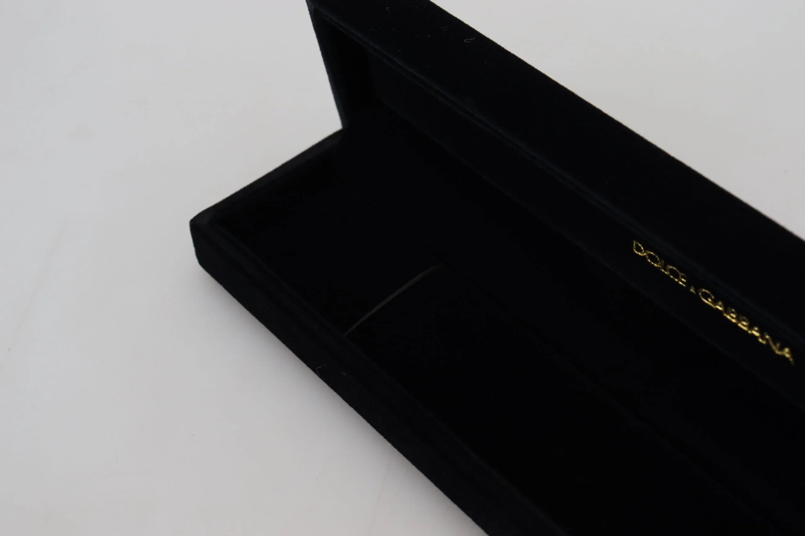 Black Velvet Logo Plaque Storage Bracelet Jewelry Box