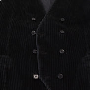 Black Cotton Double Breasted Waistcoat Vest