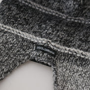 Gray Warm Fleece Ear Flaps Knit Beanie Hat