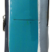 Blue Leather Purse Crossbody Sling Phone Bag Unisex