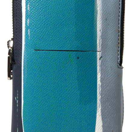 Blue Leather Purse Crossbody Sling Phone Bag Unisex