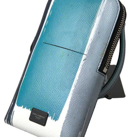 Blue Leather Purse Crossbody Sling Phone Bag Unisex