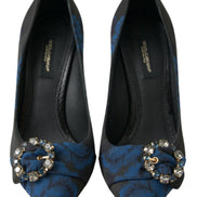 Blue Floral Ayers Crystal Pumps Shoes
