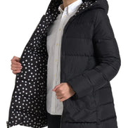 Black Polyester Hooded Reversible Jacket