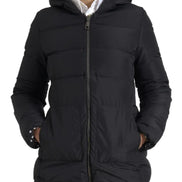 Black Polyester Hooded Reversible Jacket