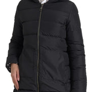 Black Polyester Hooded Reversible Jacket