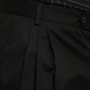 Black Cotton Stretch Cargo Bermuda Shorts