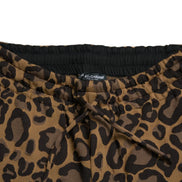 Brown Leopard Jacquard Jogger Pants