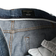 Blue Washed Skinny Cotton Stretch Denim Jeans