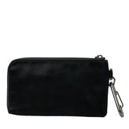 Black Nylon Logo Plaque Keyring Pouch Clutch Bags