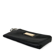 Black Nylon Logo Plaque Keyring Pouch Clutch Bags
