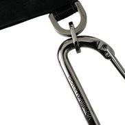Black Nylon Logo Plaque Keyring Pouch Clutch Bags