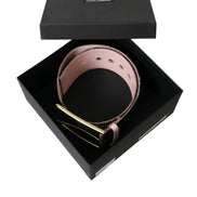Multicolor Floral Jacquard Lurex Gold Buckle Belt
