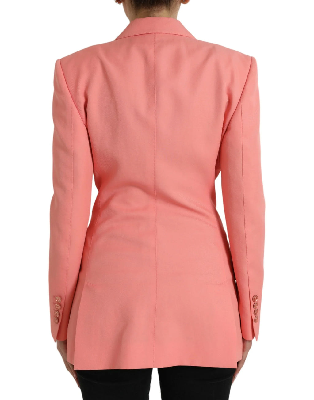 Pink Polyester Single Breasted Blazer Jacket
