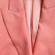 Pink Polyester Single Breasted Blazer Jacket