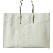 White Yellow Exotic Skin Leather Shopping Tote PAPIER Bag