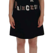 Black I AM A PRINCESS Crystal Shift Dress