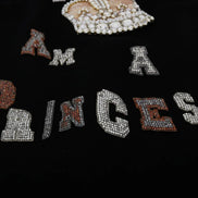 Black I AM A PRINCESS Crystal Shift Dress